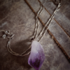 Sierlijke zilveren ketting met ruwe amethist hanger - Afbeelding 3