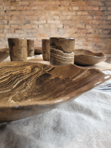 Prachtig handgemaakt servies Rustic
