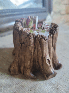 Boomstamkaarsen met edelstenen BROWN